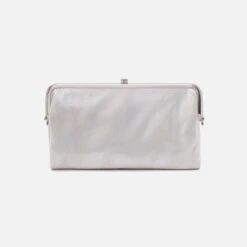 Lauren Clutch-Wallet In Metallic Leather - Silver -Hobo Sales Store BF 3385SILV 06 aaffd7a4 3d57 4c84 93c4 9808c0265534