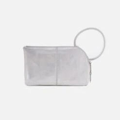 Sable Wristlet In Metallic Leather - Silver -Hobo Sales Store BF 35036SILV 04 7b651829 3a5f 48aa 84f8 90297cc9bcd3