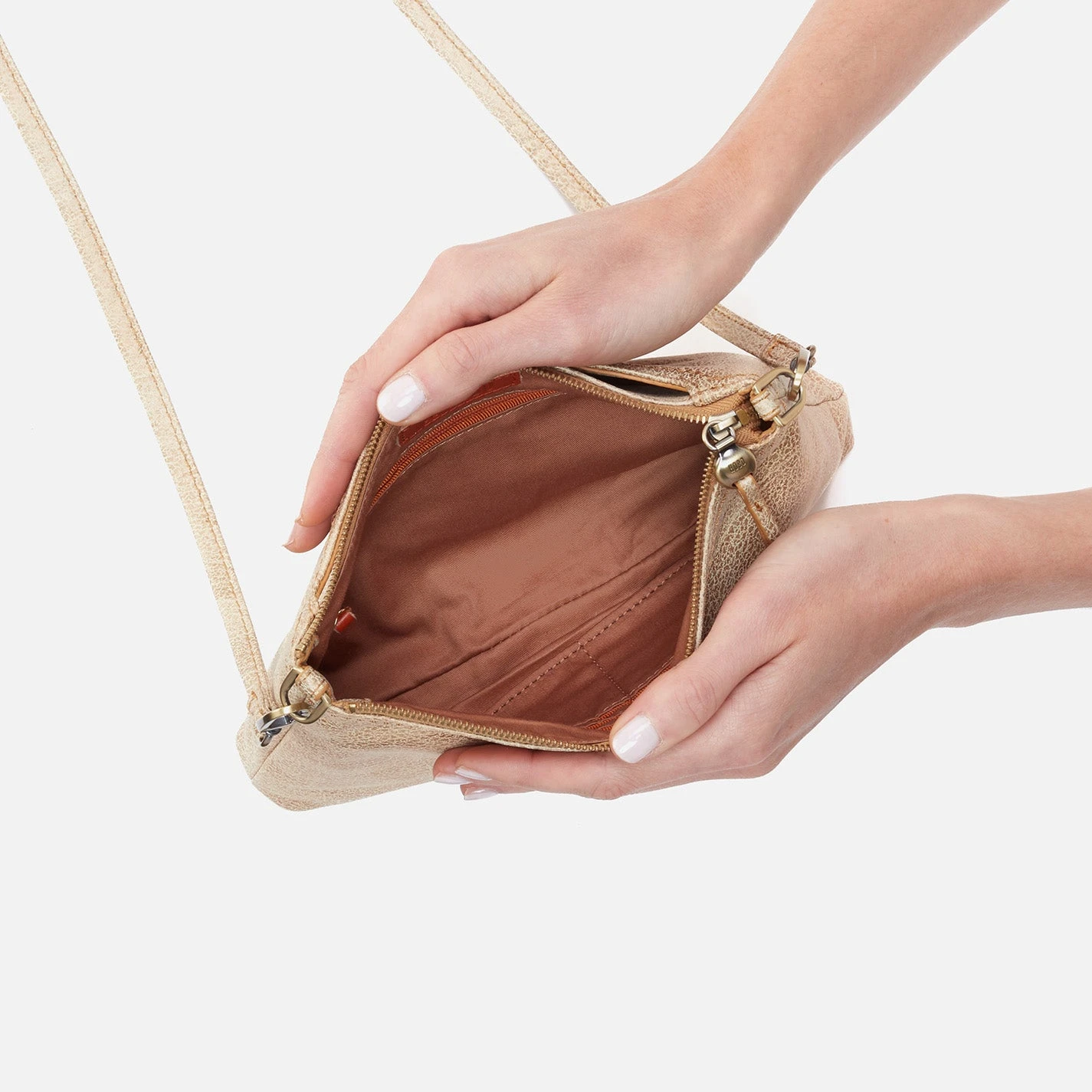 Darcy Crossbody In Metallic Leather - Gold Leaf 4 Darcy Crossbody In Metallic Leather - Gold Leaf - Image 4