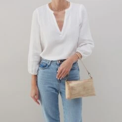 Darcy Crossbody In Metallic Leather - Gold Leaf 12 Darcy Crossbody In Metallic Leather - Gold Leaf -Hobo Sales Store BF 35810GDLF 04