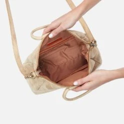 Sheila Medium Satchel In Metallic Leather - Gold Leaf -Hobo Sales Store BF 35840GDLF 03