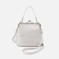 Alba Crossbody In Metallic Leather - Silver