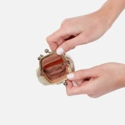 Run Frame Pouch In Metallic Leather - Gold Leaf -Hobo Sales Store BF 81033GDLF 02