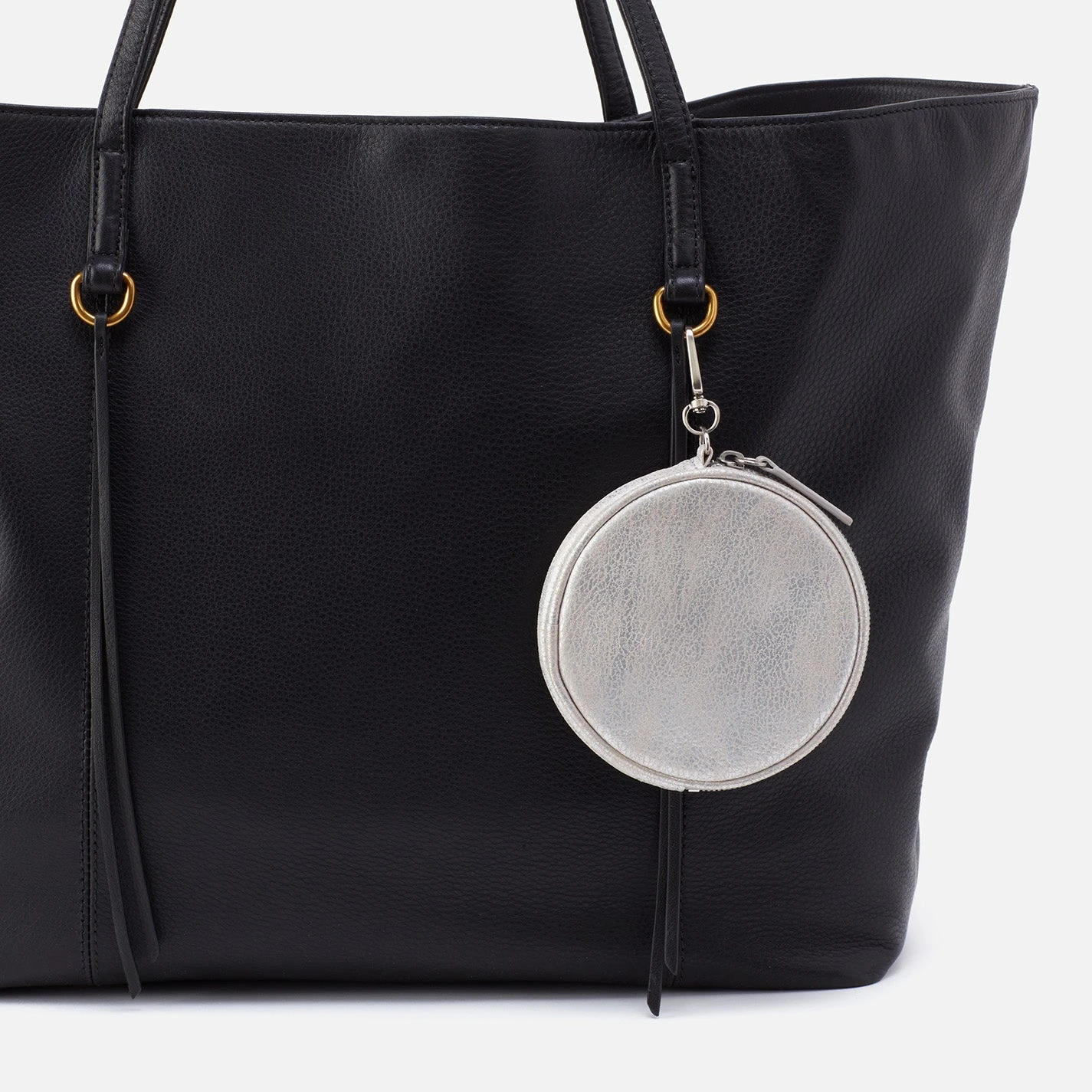 Revolve Clip Pouch In Metallic Leather - Silver 4 Revolve Clip Pouch In Metallic Leather - Silver - Image 4