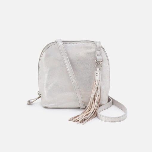 Nash Crossbody In Metallic Leather - Silver 4 Nash Crossbody In Metallic Leather - Silver -Hobo Sales Store BF 82225SILV 01