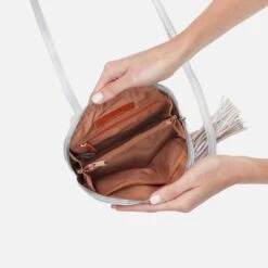 Nash Crossbody In Metallic Leather - Silver 7 Nash Crossbody In Metallic Leather - Silver -Hobo Sales Store BF 82225SILV 03