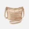 Pier Small Crossbody In Metallic Leather - Gold Leaf