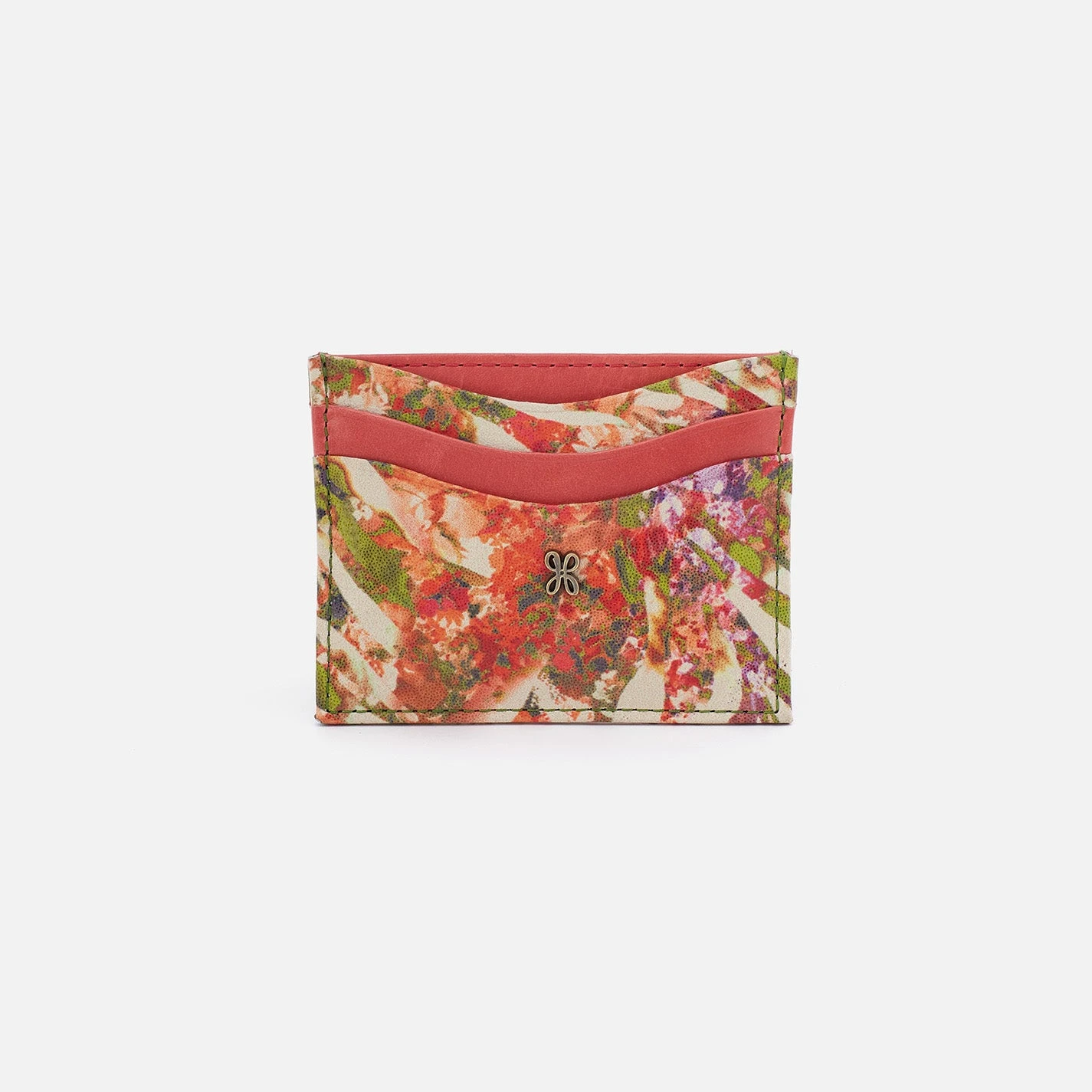 Max Card Case In Mixed Leathers - Tropic Print 1 Max Card Case In Mixed Leathers - Tropic Print