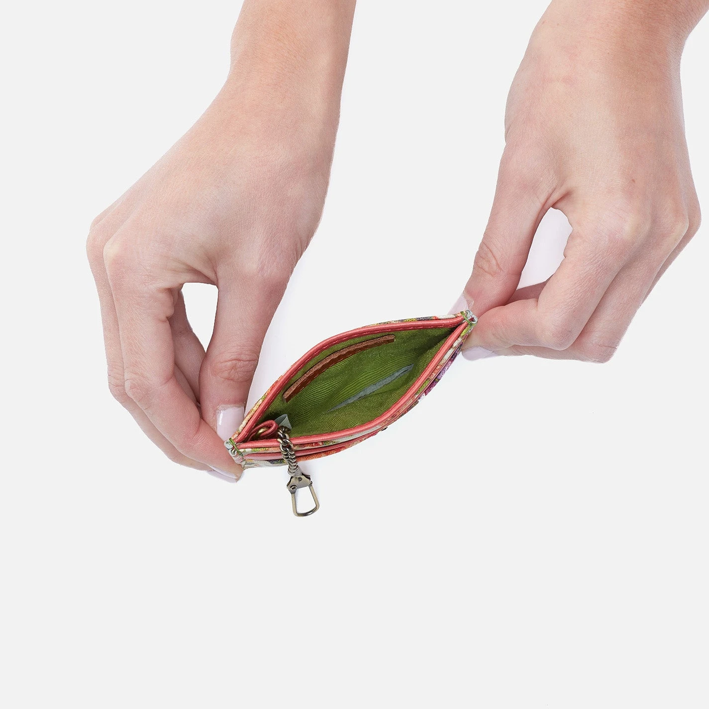 Max Card Case In Mixed Leathers - Tropic Print 2 Max Card Case In Mixed Leathers - Tropic Print - Image 2