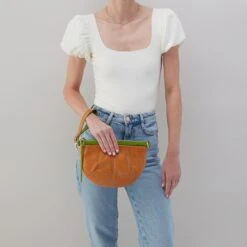 Verve Convertible Belt Bag In Polished Leather - Natural -Hobo Sales Store CB 35937NTRL 05