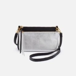 Darcy Double Crossbody In Pebbled Leather - Black