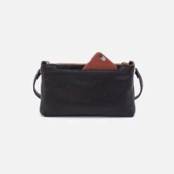 Darcy Double Crossbody In Pebbled Leather - Black 9 Darcy Double Crossbody In Pebbled Leather - Black -Hobo Sales Store CB 82426BLK 05