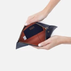 Vida Large Pouch In Micro Pebbled Leather - Mood Indigo -Hobo Sales Store MP 57527MDCS 03