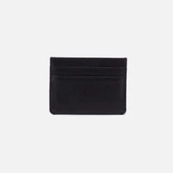 Men's Credit Card Wallet In Silk Napa Leather - Black