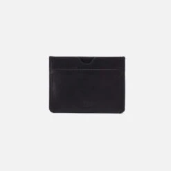 Men's Credit Card Wallet In Silk Napa Leather - Black 5 Men's Credit Card Wallet In Silk Napa Leather - Black -Hobo Sales Store NP 70044BLK 02