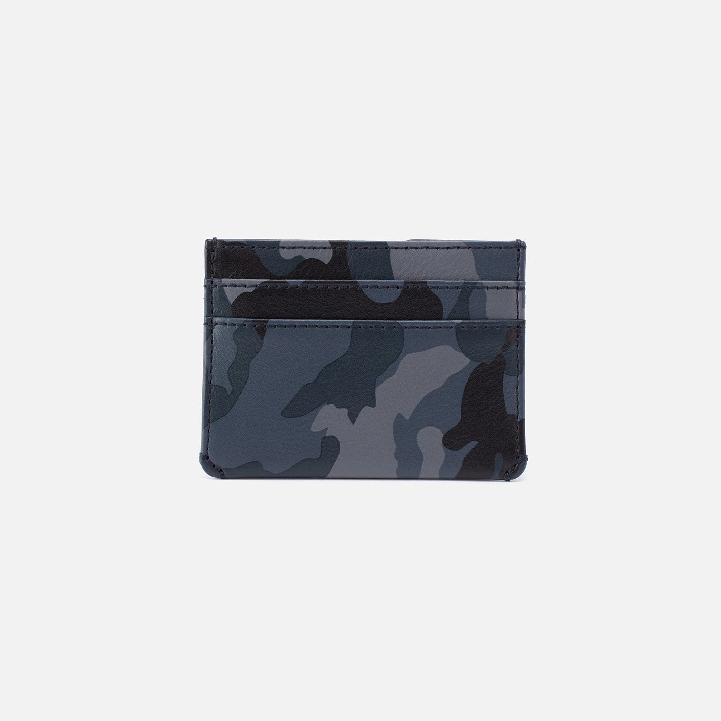Men's Credit Card Wallet In Silk Napa Leather - Blue Camo 1 Men's Credit Card Wallet In Silk Napa Leather - Blue Camo