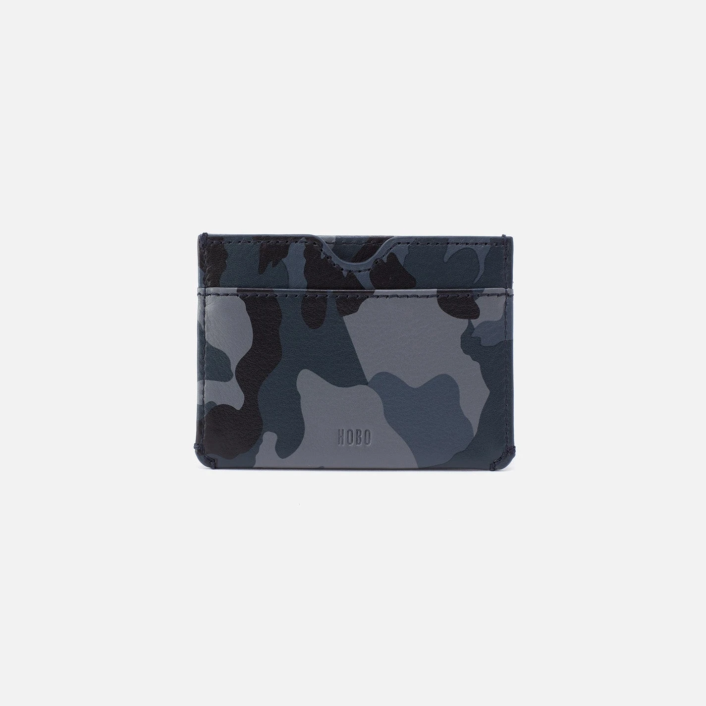 Men's Credit Card Wallet In Silk Napa Leather - Blue Camo 3 Men's Credit Card Wallet In Silk Napa Leather - Blue Camo - Image 3