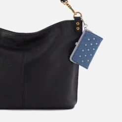 Lauren Card Case Charm In Buffed Leather - Azure -Hobo Sales Store NV 20063AZUR 03