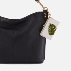 Lauren Card Case Charm In Pebbled Leather - White -Hobo Sales Store NV 20063WHT 03