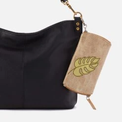 Spark Double Eyeglass Case In Metallic Leather - Gold Leaf -Hobo Sales Store NV 20065GDLF 04