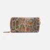 Spark Double Eyeglass Case In Printed Leather - Opal Snake Print