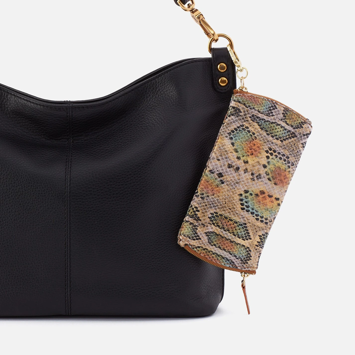 Spark Double Eyeglass Case In Printed Leather - Opal Snake Print 4 Spark Double Eyeglass Case In Printed Leather - Opal Snake Print - Image 4