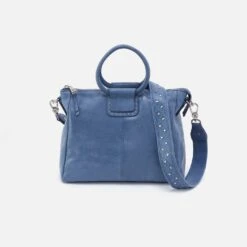 Sheila Medium Satchel In Buffed Leather - Azure