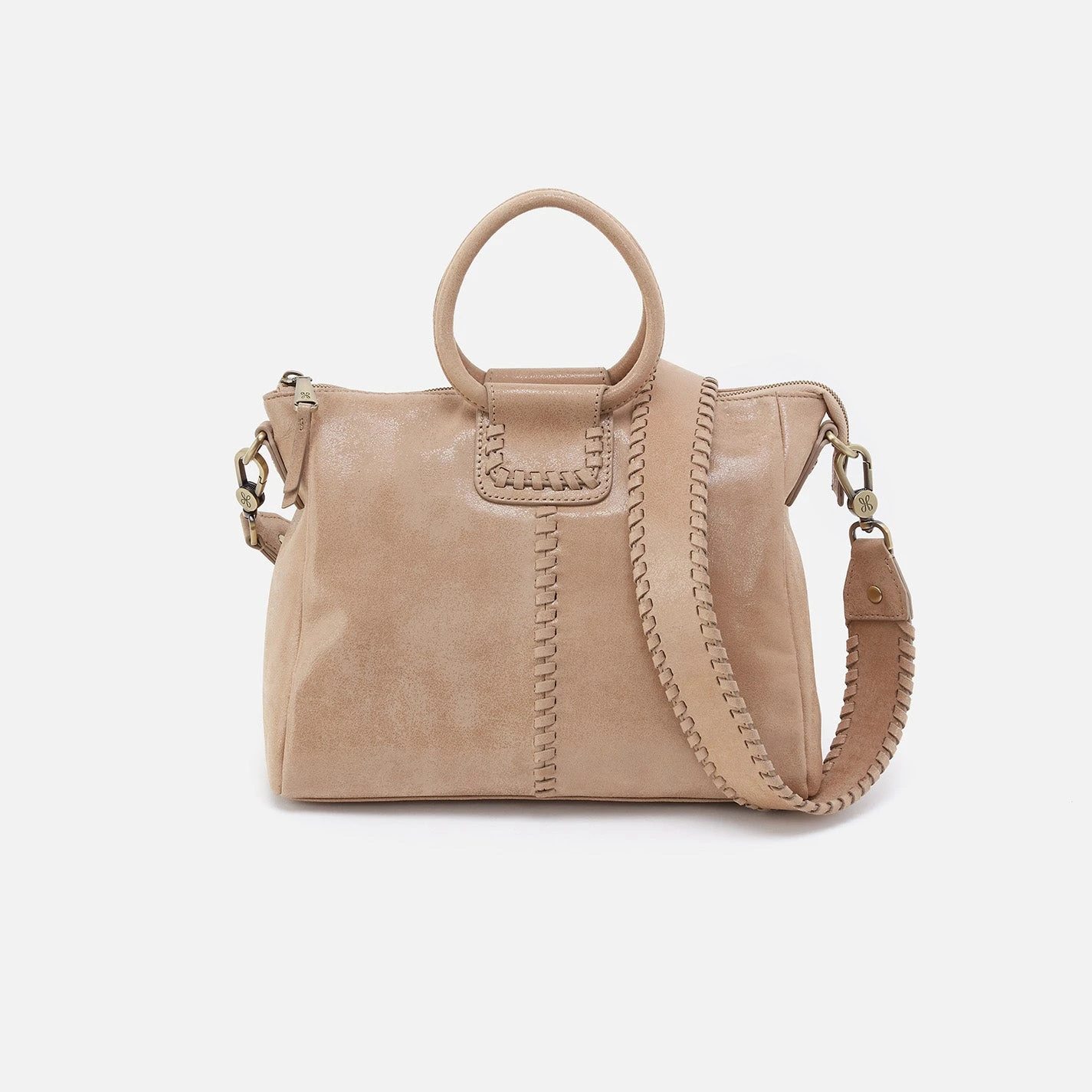 Sheila Medium Satchel In Buffed Leather - Irish Creme 1 Sheila Medium Satchel In Buffed Leather - Irish Creme