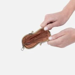 Heart Frame Key Fob In Polished Leather - Claret -Hobo Sales Store NV 22622CLRT 02