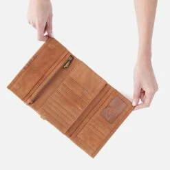 Keen Continental Wallet In Buffed Leather - Whiskey -Hobo Sales Store NV 22628WHKY 03