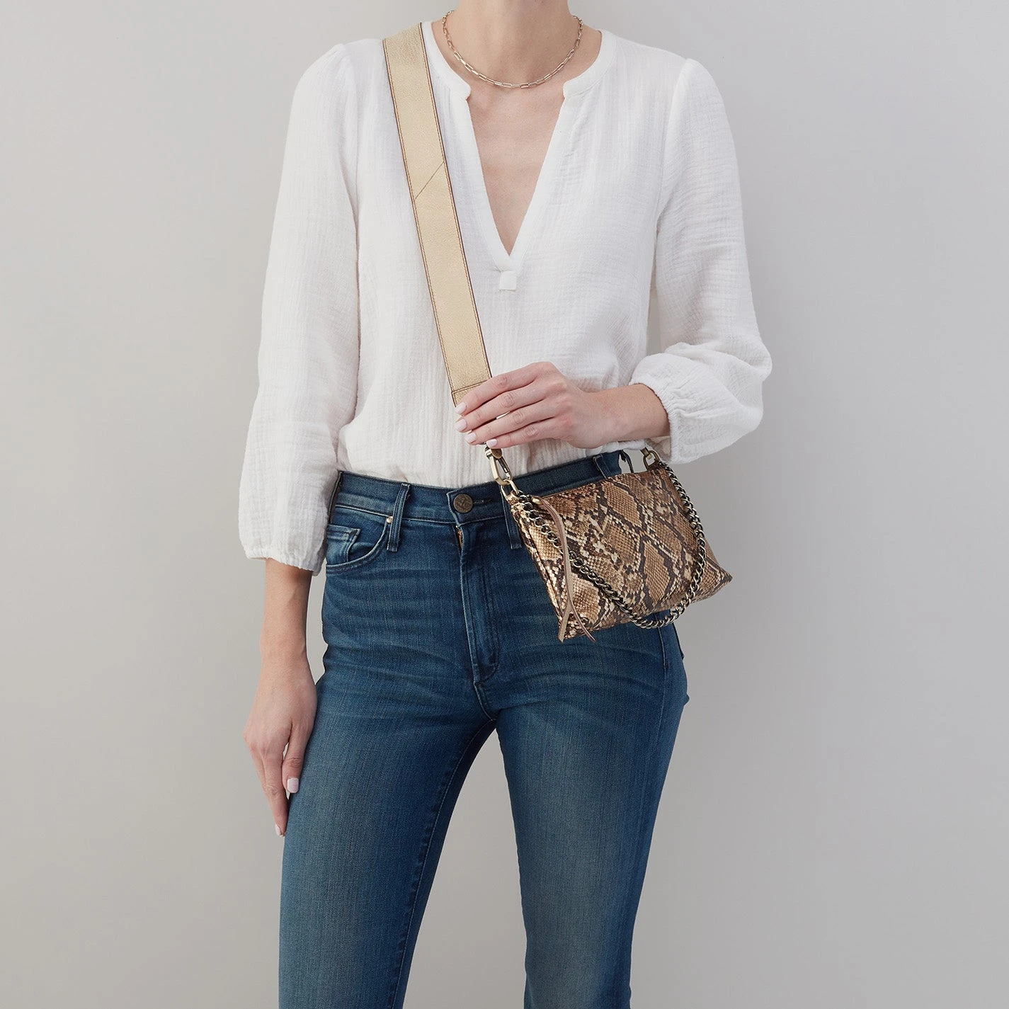 Darcy Luxe Crossbody In Printed Leather - Golden Snake 3 Darcy Luxe Crossbody In Printed Leather - Golden Snake - Image 3