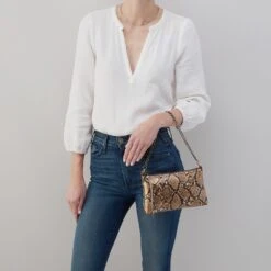 Darcy Luxe Crossbody In Printed Leather - Golden Snake 11 Darcy Luxe Crossbody In Printed Leather - Golden Snake -Hobo Sales Store NV 22644GDSN 04