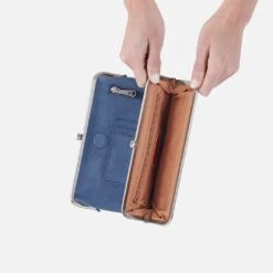 Lauren Clutch-Wallet In Buffed Leather - Azure -Hobo Sales Store NV 22647AZUR 04