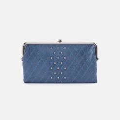 Lauren Clutch-Wallet In Buffed Leather - Azure -Hobo Sales Store NV 22647AZUR 06