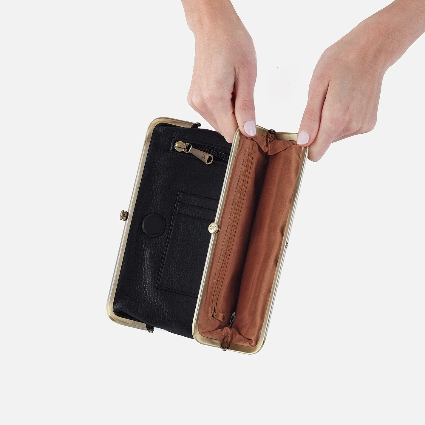 Lauren Clutch-Wallet In Pebbled Leather - Black With Studs 5 Lauren Clutch-Wallet In Pebbled Leather - Black With Studs - Image 5