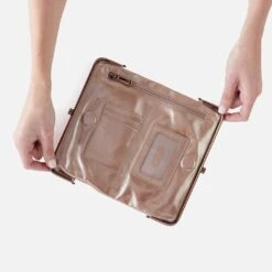 Lauren Clutch-Wallet In Metallic Leather - Frosted Rose -Hobo Sales Store NV 22647FROS 03