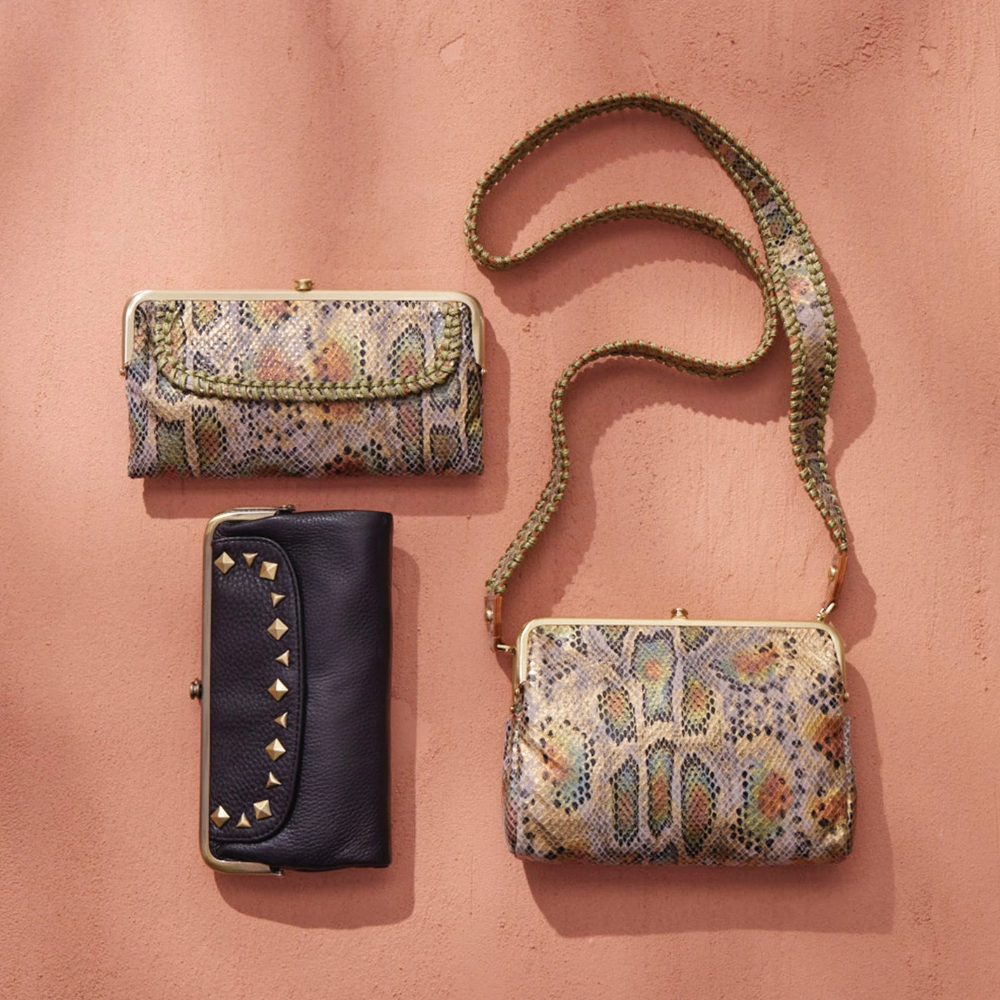 Lauren Clutch-Wallet In Printed Leather - Opal Snake Print 2 Lauren Clutch-Wallet In Printed Leather - Opal Snake Print - Image 2