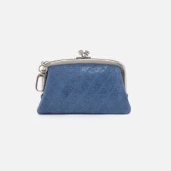 Cheer Frame Pouch In Buffed Leather - Azure