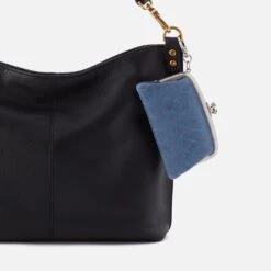 Cheer Frame Pouch In Buffed Leather - Azure -Hobo Sales Store NV 22663AZUR 04