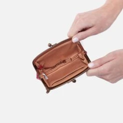 Cheer Frame Pouch In Polished Leather - Claret -Hobo Sales Store NV 22663CLRT 02