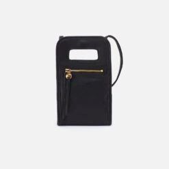 Ace Phone Crossbody In Pebbled Leather - Black -Hobo Sales Store NV 22666BLK 04