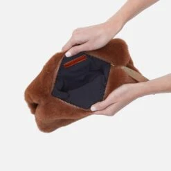 Zuri Muff In Faux Fur And Metallic Leather - Medium Brown -Hobo Sales Store NV 22669MBRN 03