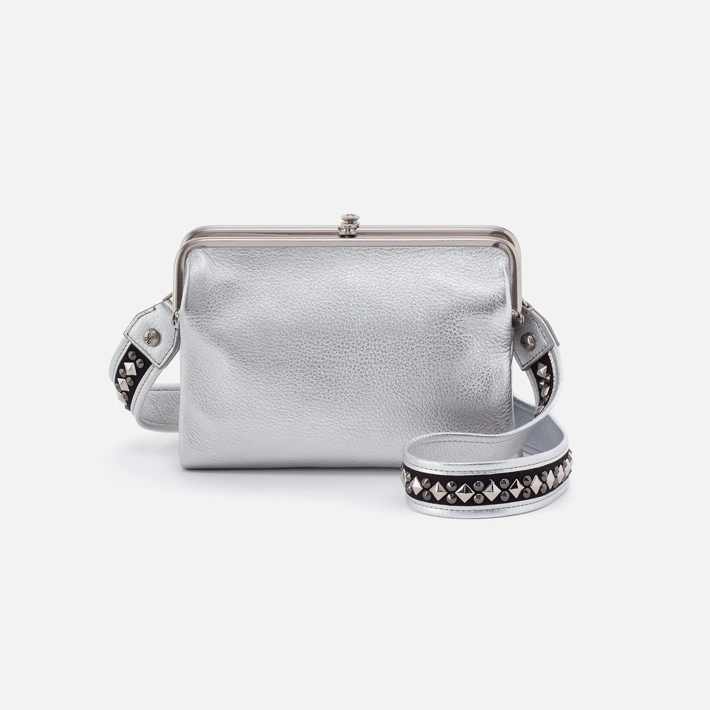 Lauren Crossbody In Metallic Leather - Argento 1 Lauren Crossbody In Metallic Leather - Argento
