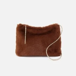 Ziggy Crossbody In Faux Fur And Metallic Leather - Medium Brown