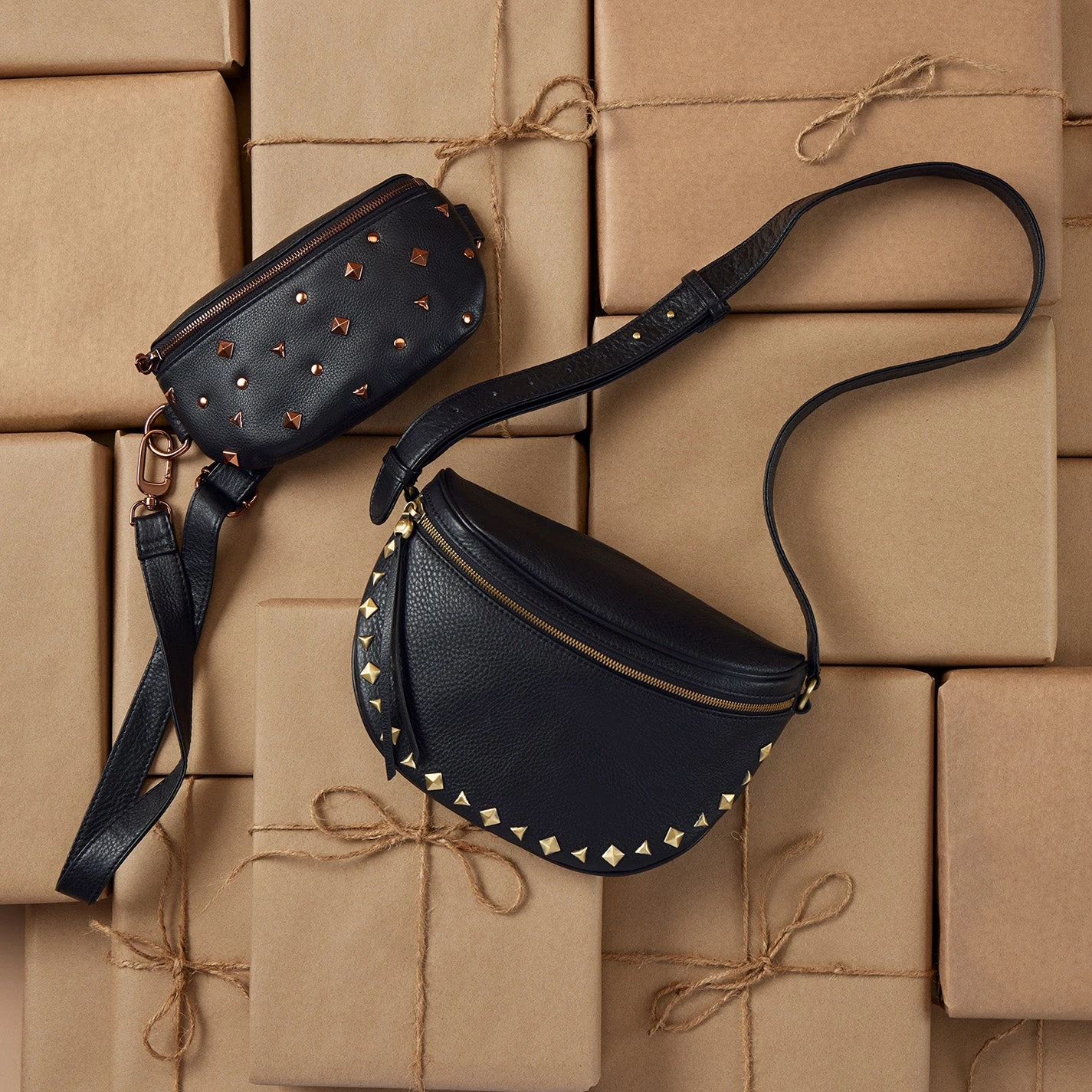 Fern Belt Bag In Pebbled Leather - Studded Black 2 Fern Belt Bag In Pebbled Leather - Studded Black - Image 2