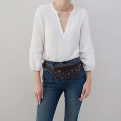 Fern Belt Bag In Pebbled Leather - Studded Black 10 Fern Belt Bag In Pebbled Leather - Studded Black -Hobo Sales Store NV 22676BLK 04