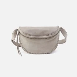 Juno Belt Bag In Metallic Leather - Granite Grey