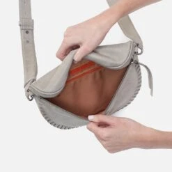 Juno Belt Bag In Metallic Leather - Granite Grey 9 Juno Belt Bag In Metallic Leather - Granite Grey -Hobo Sales Store NV 22679GTGR 03