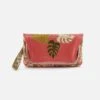 Lauren Wristlet In Mixed Leathers - Cherry Blossom