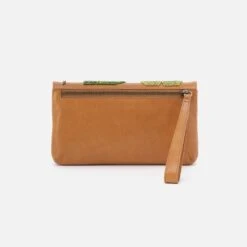 Lauren Wristlet In Polished Leather With Beading - Natural -Hobo Sales Store NV 22686NTRL 04
